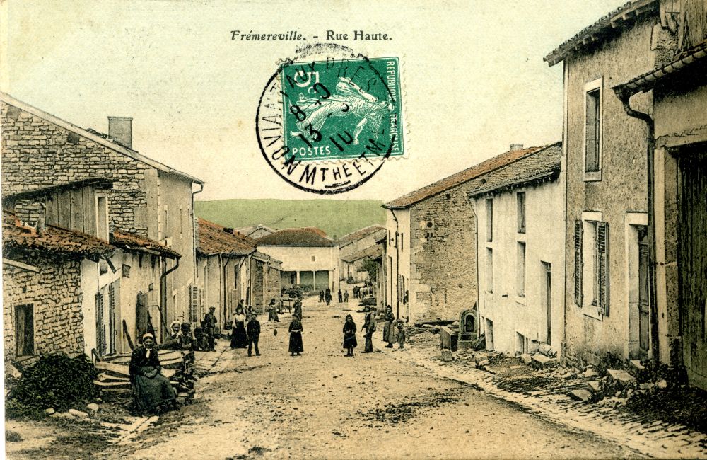 La rue Haute en 1910 à Frémeréville