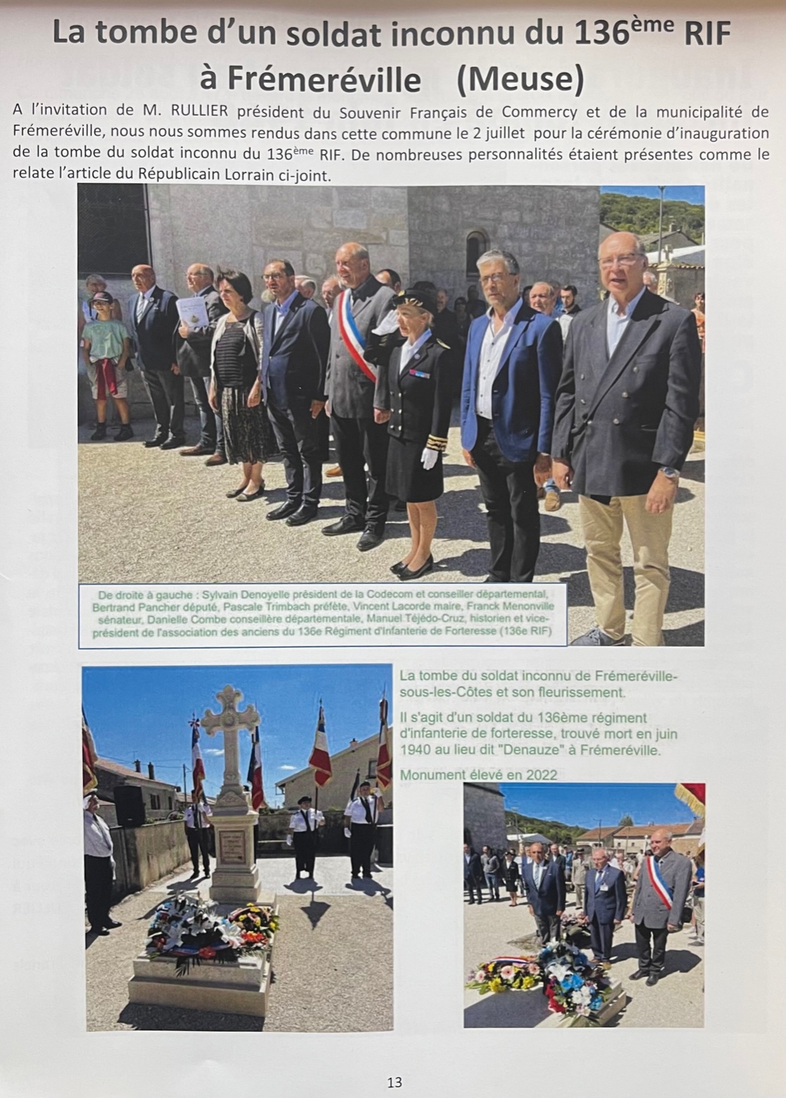 Photo de l'inauguration du 2 juillet 2022 à Frémeréville-sous-les-Côtes